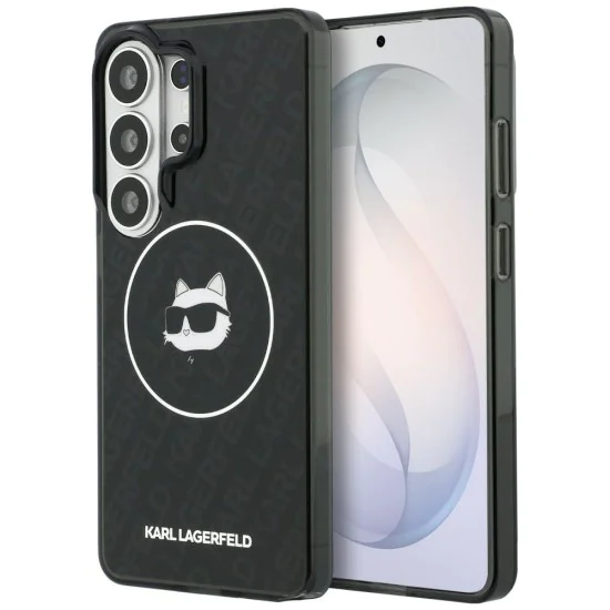Калъф за Samsung Galaxy S26 Ultra - IML Choupette Head on KL Repeated Logo MagSafe - Karl Lagerfeld - Черен