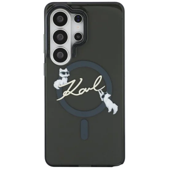 Калъф за Samsung Galaxy S26 Ultra - IML Choupette Karl Script Logo MagSafe - Karl Lagerfeld - Черен