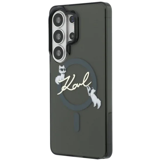 Калъф за Samsung Galaxy S26 Ultra - IML Choupette Karl Script Logo MagSafe - Karl Lagerfeld - Черен