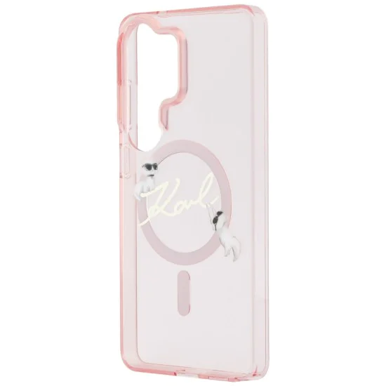 Калъф за Samsung Galaxy S26 Ultra - IML Choupette Karl Script Logo MagSafe - Karl Lagerfeld - Розов