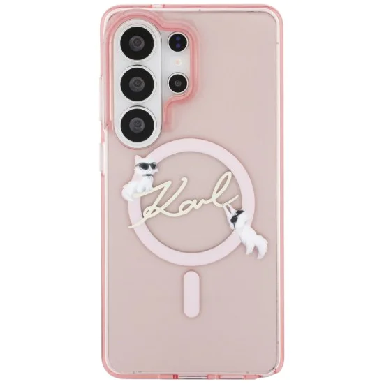 Калъф за Samsung Galaxy S26 Ultra - IML Choupette Karl Script Logo MagSafe - Karl Lagerfeld - Розов
