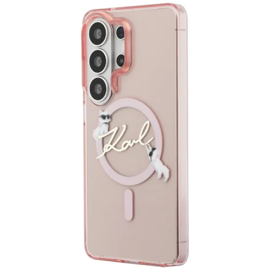 Калъф за Samsung Galaxy S26 Ultra - IML Choupette Karl Script Logo MagSafe - Karl Lagerfeld - Розов