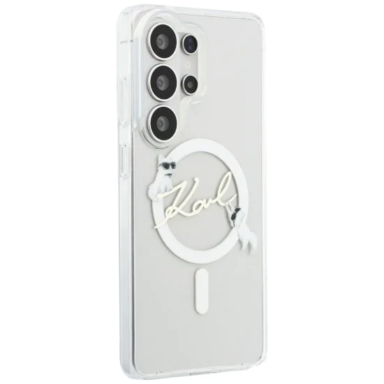 Калъф за Samsung Galaxy S26 Ultra - IML Choupette Karl Script Logo MagSafe - Karl Lagerfeld - Бял