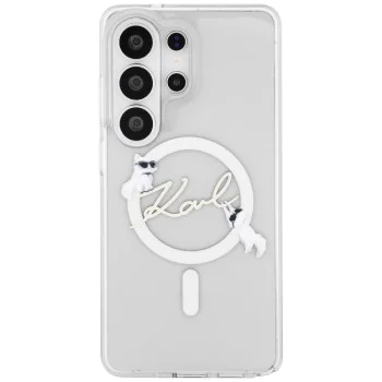 Калъф за Samsung Galaxy S26 Ultra - IML Choupette Karl Script Logo MagSafe - Karl Lagerfeld - Бял