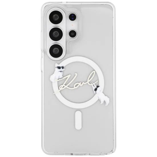 Калъф за Samsung Galaxy S26 Ultra - IML Choupette Karl Script Logo MagSafe - Karl Lagerfeld - Бял