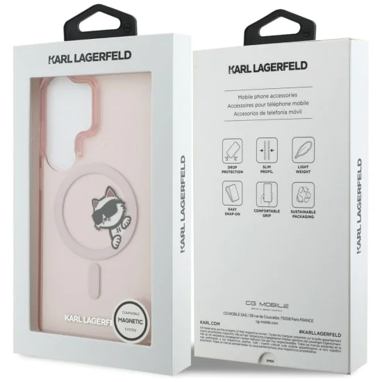 Калъф за Samsung Galaxy S26 Ultra - IML Choupette Peekaboo Logo MagSafe - Karl Lagerfeld - Розов