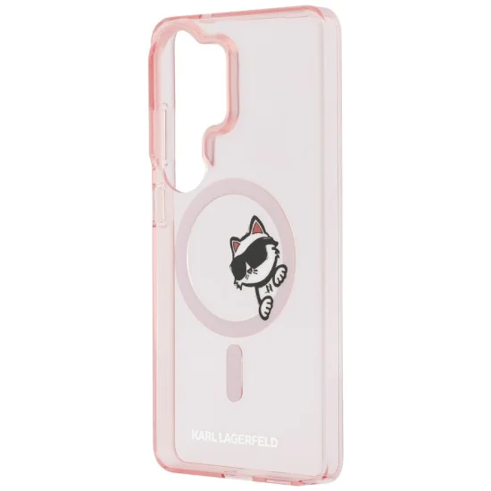 Калъф за Samsung Galaxy S26 Ultra - IML Choupette Peekaboo Logo MagSafe - Karl Lagerfeld - Розов
