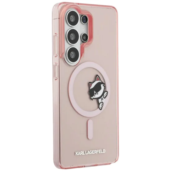Калъф за Samsung Galaxy S26 Ultra - IML Choupette Peekaboo Logo MagSafe - Karl Lagerfeld - Розов