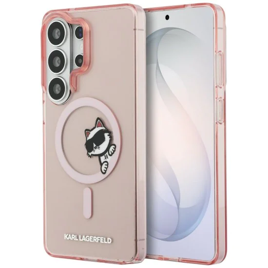 Калъф за Samsung Galaxy S26 Ultra - IML Choupette Peekaboo Logo MagSafe - Karl Lagerfeld - Розов
