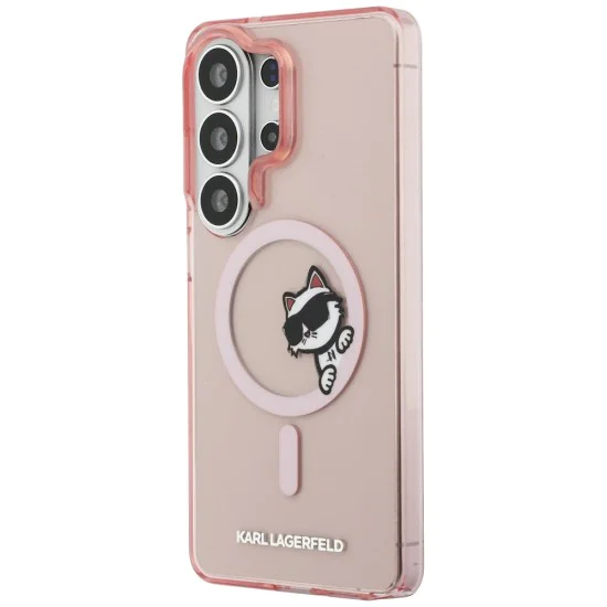 Калъф за Samsung Galaxy S26 Ultra - IML Choupette Peekaboo Logo MagSafe - Karl Lagerfeld - Розов