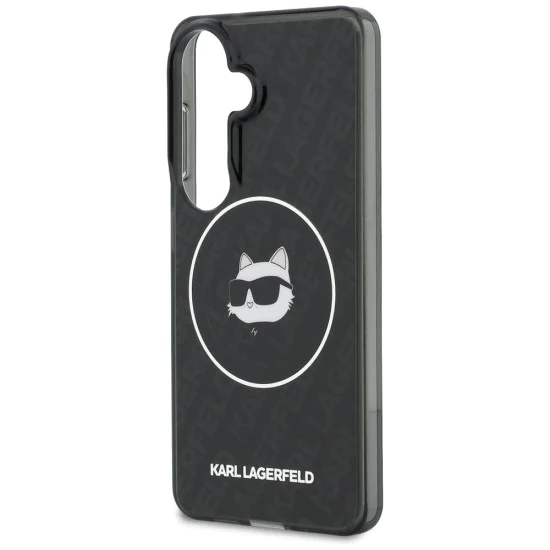 Калъф за Samsung Galaxy S26 - IML Choupette Head on KL Repeated Logo MagSafe - Karl Lagerfeld - Черен