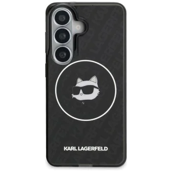 Калъф за Samsung Galaxy S26 - IML Choupette Head on KL Repeated Logo MagSafe - Karl Lagerfeld - Черен