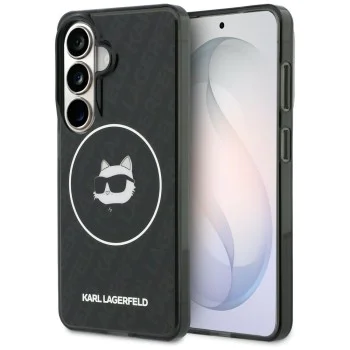 Калъф за Samsung Galaxy S26 - IML Choupette Head on KL Repeated Logo MagSafe - Karl Lagerfeld - Черен
