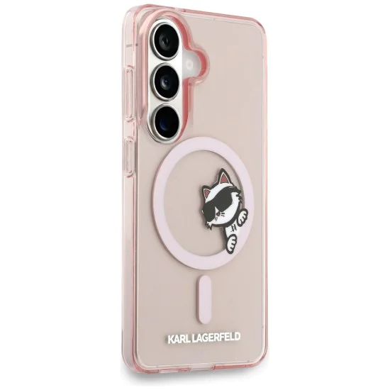 Калъф за Samsung Galaxy S26 - IML Choupette Peekaboo Logo MagSafe - Karl Lagerfeld - Розов