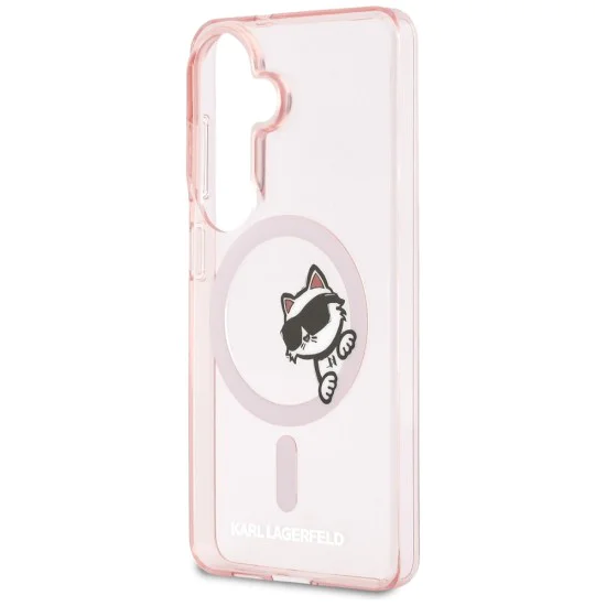 Калъф за Samsung Galaxy S26 - IML Choupette Peekaboo Logo MagSafe - Karl Lagerfeld - Розов