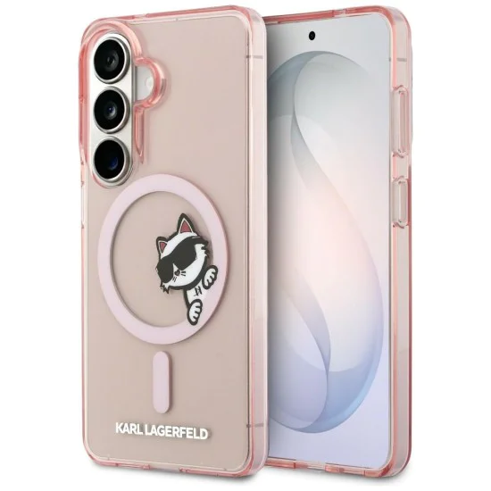 Калъф за Samsung Galaxy S26 - IML Choupette Peekaboo Logo MagSafe - Karl Lagerfeld - Розов