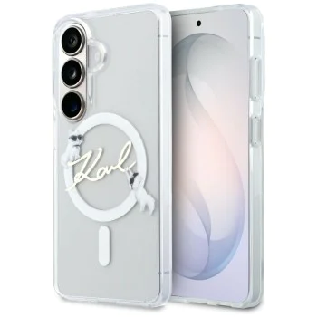 Калъф за Samsung Galaxy S26 - IML Choupette Karl Script Logo MagSafe - Karl Lagerfeld - Бял