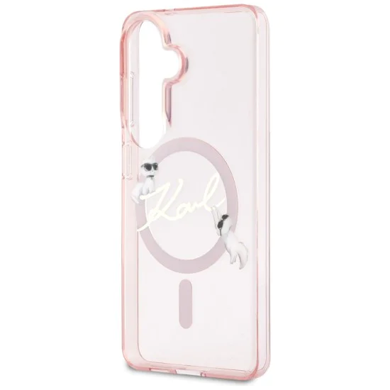 Калъф за Samsung Galaxy S26 - IML Choupette Karl Script Logo MagSafe - Karl Lagerfeld - Розов