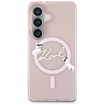 Калъф за Samsung Galaxy S26 - IML Choupette Karl Script Logo MagSafe - Karl Lagerfeld - Розов