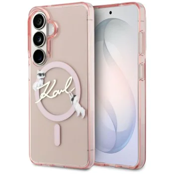 Калъф за Samsung Galaxy S26 - IML Choupette Karl Script Logo MagSafe - Karl Lagerfeld - Розов