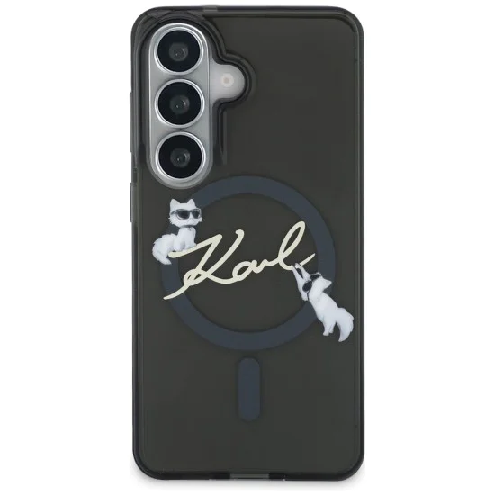 Калъф за Samsung Galaxy S26 - IML Choupette Karl Script Logo MagSafe - Karl Lagerfeld - Черен