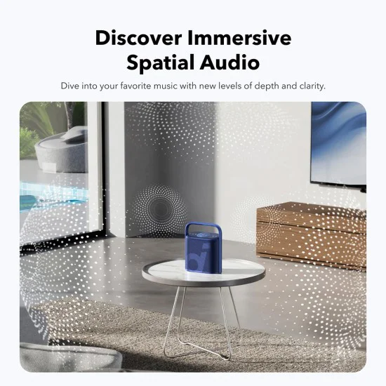 Безжична колонка Anker SoundCore Motion X500 (A3131011) - Hi-Res, Spatial Audio, 40W, IPX7, App - Черна