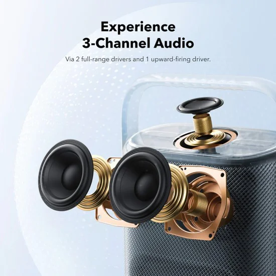 Безжична колонка Anker SoundCore Motion X500 (A3131011) - Hi-Res, Spatial Audio, 40W, IPX7, App - Черна