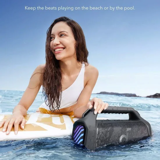 Безжична колонка Anker SoundCore Boom 2 Plus (A3134011) - Bluetooth 5.3, 140W, BassUp 2.0, IPX7, RGB - Черна