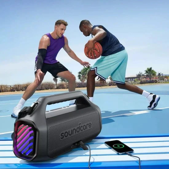 Безжична колонка Anker SoundCore Boom 2 Plus (A3134011) - Bluetooth 5.3, 140W, BassUp 2.0, IPX7, RGB - Черна