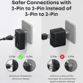 Универсален преходник за пътуване Anker Nano 5in1 (A9215H11) - за EU, UK, US, AU, 2x USB-C, 2x USB-A, 20W - Бял