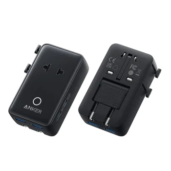 Универсален преходник за пътуване Anker Nano 5in1 (A9215H11) - за EU, UK, US, AU, 2x USB-C, 2x USB-A, 20W - Бял