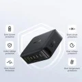 Зарядно устройство Baseus EnerFill FH21 (E0120T00) - 4x Type-C, 2x USB, 120W, GaN технология - Черно