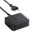Зарядно устройство Baseus EnerFill FH21 (E0120T00) - 4x Type-C, 2x USB, 120W, GaN технология - Черно