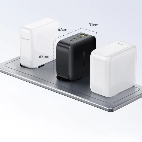 Зарядно устройство Baseus EnerFill FH11 (E0121J00) - 3x USB-C, 1x USB-A, 140W, GaN технология - Черно