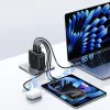 Зарядно устройство Baseus EnerFill FH11 (E0121J00) - 3x USB-C, 1x USB-A, 140W, GaN технология - Черно