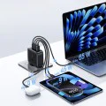 Зарядно устройство Baseus EnerFill FH11 (E0121J00) - 3x USB-C, 1x USB-A, 140W, GaN технология - Черно