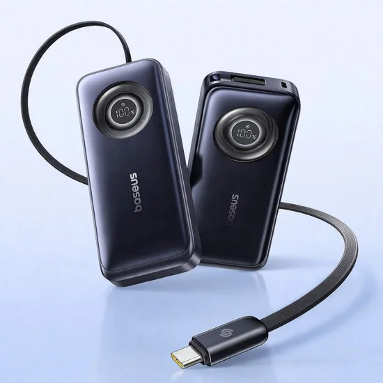 Външна батерия Baseus Enercore CR11 (E0027H00) - вграден Type-C кабел, 20.000mAh, 67W - Черна