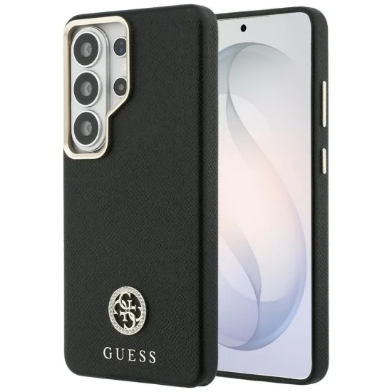 Калъф за Samsung Galaxy S26 Ultra - Rhinestone Round Logo MagSafe - Guess - Черен