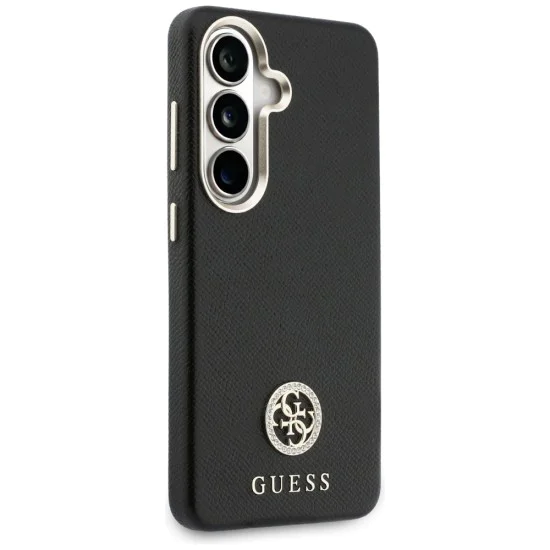 Калъф за Samsung Galaxy S26 - Rhinestone Round Logo - Guess - Черен