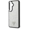 Калъф за Samsung Galaxy S26 - Fixed Glitter Triangle Logo MagSafe - Guess - Сребрист