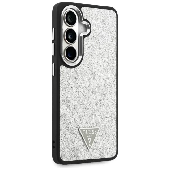 Калъф за Samsung Galaxy S26 - Fixed Glitter Triangle Logo MagSafe - Guess - Сребрист