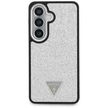Калъф за Samsung Galaxy S26 - Fixed Glitter Triangle Logo MagSafe - Guess - Сребрист