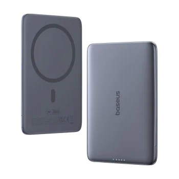 Външна батерия Baseus PicoGo AM41 (P1007680C813-00) - MagSafe, 5000mAh, LED индикатор - Сива