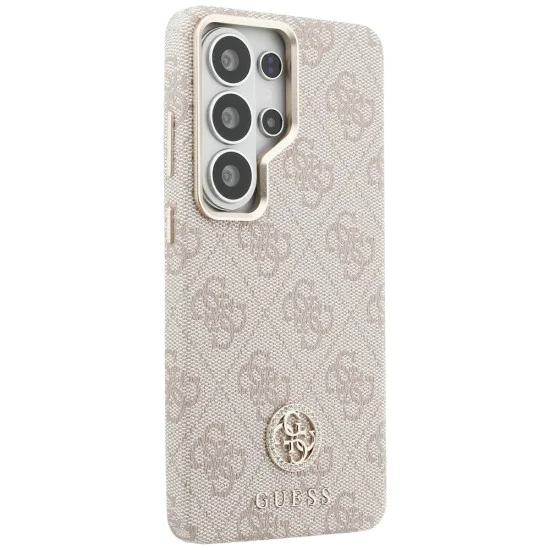 Калъф за Samsung Galaxy S26 Ultra - Rhinestone Round Logo MagSafe - Guess - Розов