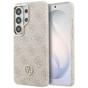 Калъф за Samsung Galaxy S26 Ultra - Rhinestone Round Logo MagSafe - Guess - Розов
