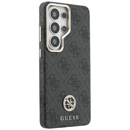 Калъф за Samsung Galaxy S26 Ultra - Rhinestone Round Logo MagSafe - Guess - Черен