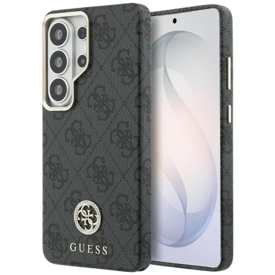 Калъф за Samsung Galaxy S26 Ultra - Rhinestone Round Logo MagSafe - Guess - Черен