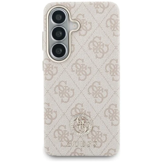 Калъф за Samsung Galaxy S26 - Rhinestone Round Logo MagSafe - Guess - Розов