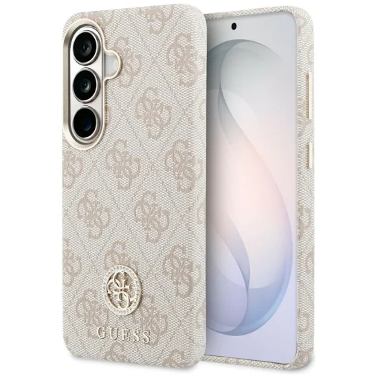 Калъф за Samsung Galaxy S26 - Rhinestone Round Logo MagSafe - Guess - Розов