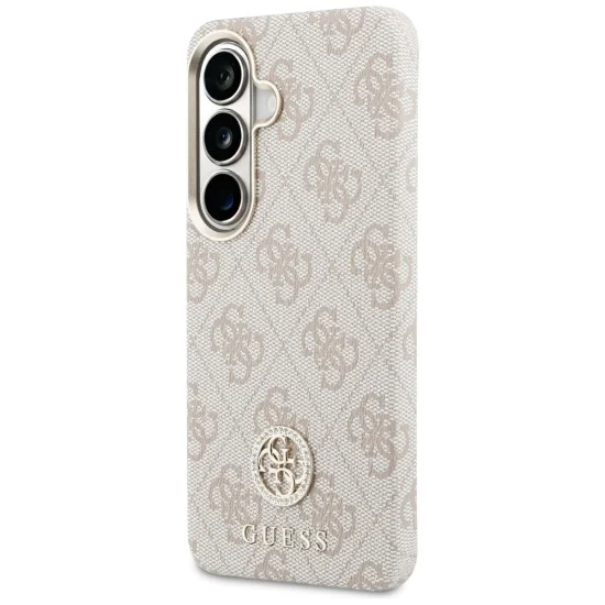 Калъф за Samsung Galaxy S26 - Rhinestone Round Logo MagSafe - Guess - Розов